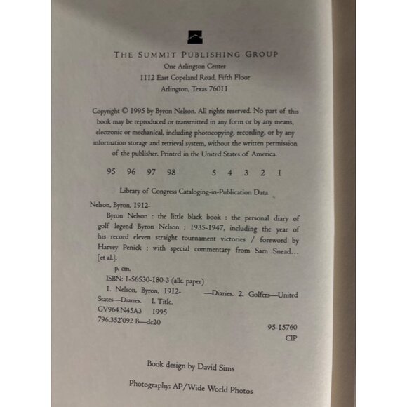 Bintage Byron Nelson "The Little Black Book" 1995 with Slipcase Hardcover Book - Picture 8 of 16